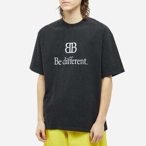 Balenciaga Men’s “Be Different” Logo T-Shirt in Black/White – Size XXL